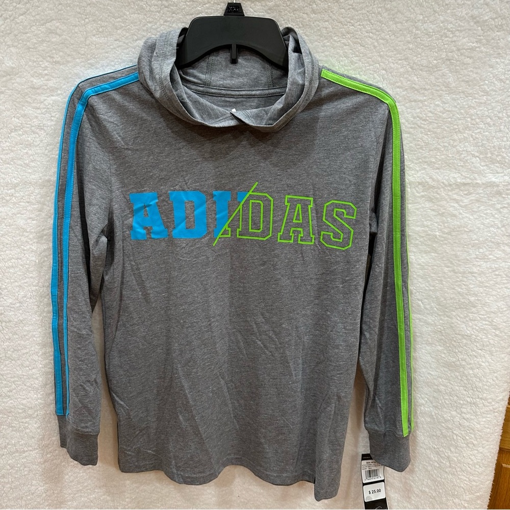 Boys Long Sleeve Adidas Hooded Tee